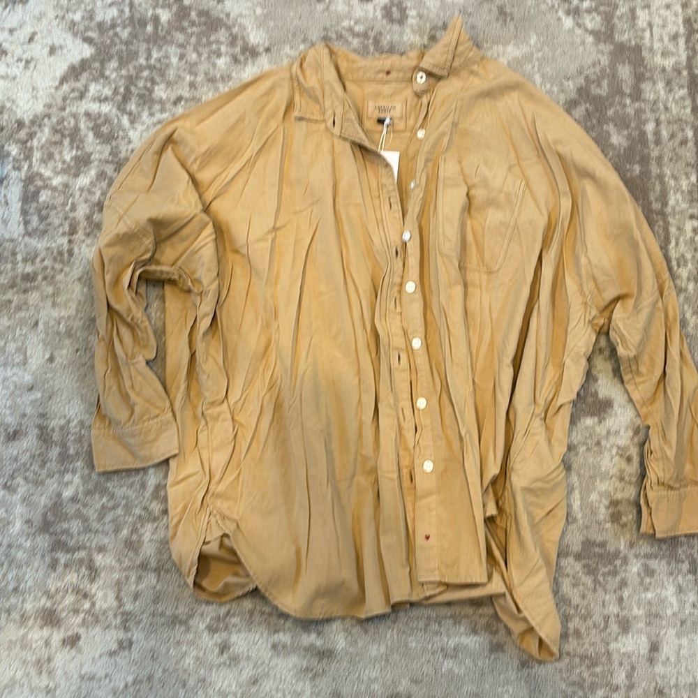 Oversized tan button up from American Eagle